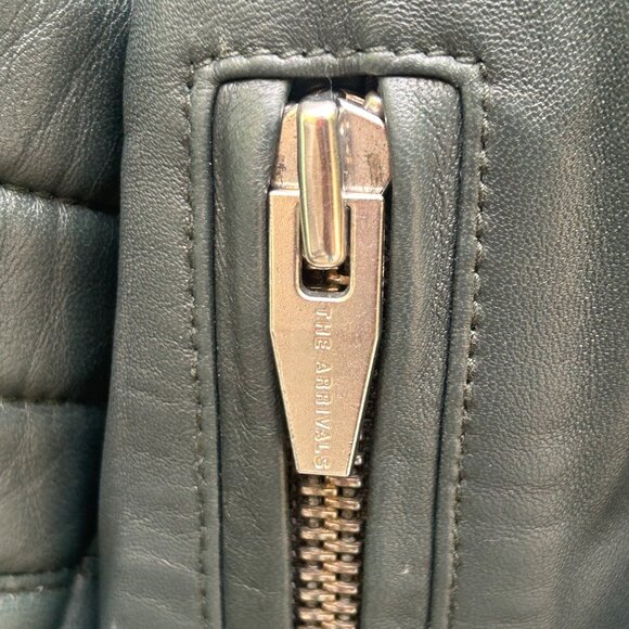 The Arrivals Rainier Zero Jacket Leather Moto Motorcycle Gray Cropped Casual M - Picture 6 of 12